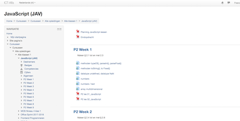 Moodle Voorbeeld van een cursus